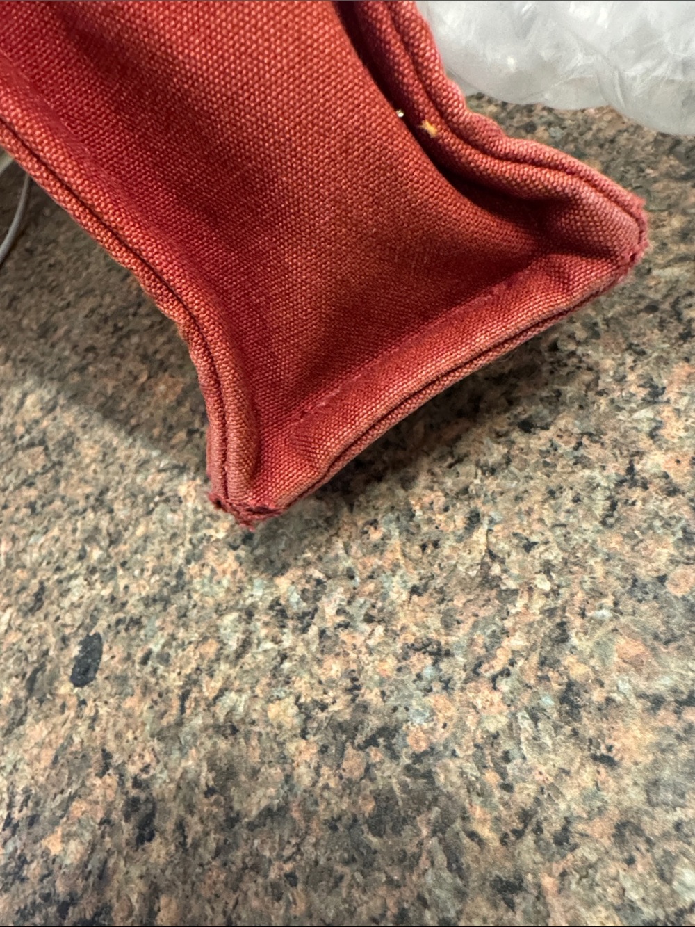 Hermes Red Canvas Tote with Dark Stripe Handles EUC - Picture 9 of 10